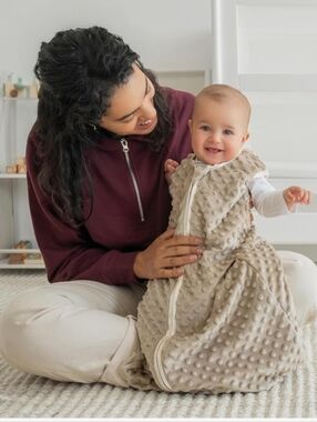Fawn Grey Plush Dot Sleepsack